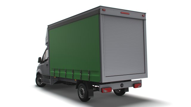 Freightliner Sprinter Luton Curtainsider 2023 Modelo 3D .c4d .max .obj .3ds .fbx .stl .blend 
