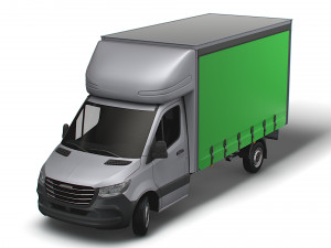 Freightliner Sprinter Luton Curtainsider 2023 Modelo 3D