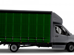 Freightliner Sprinter Luton Curtainsider 2023 Modelo 3D