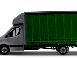 Freightliner Sprinter Luton Curtainsider 2023 Modelo 3D