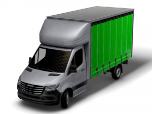 Freightliner Sprinter Luton Curtainsider 2023 Modelo 3D