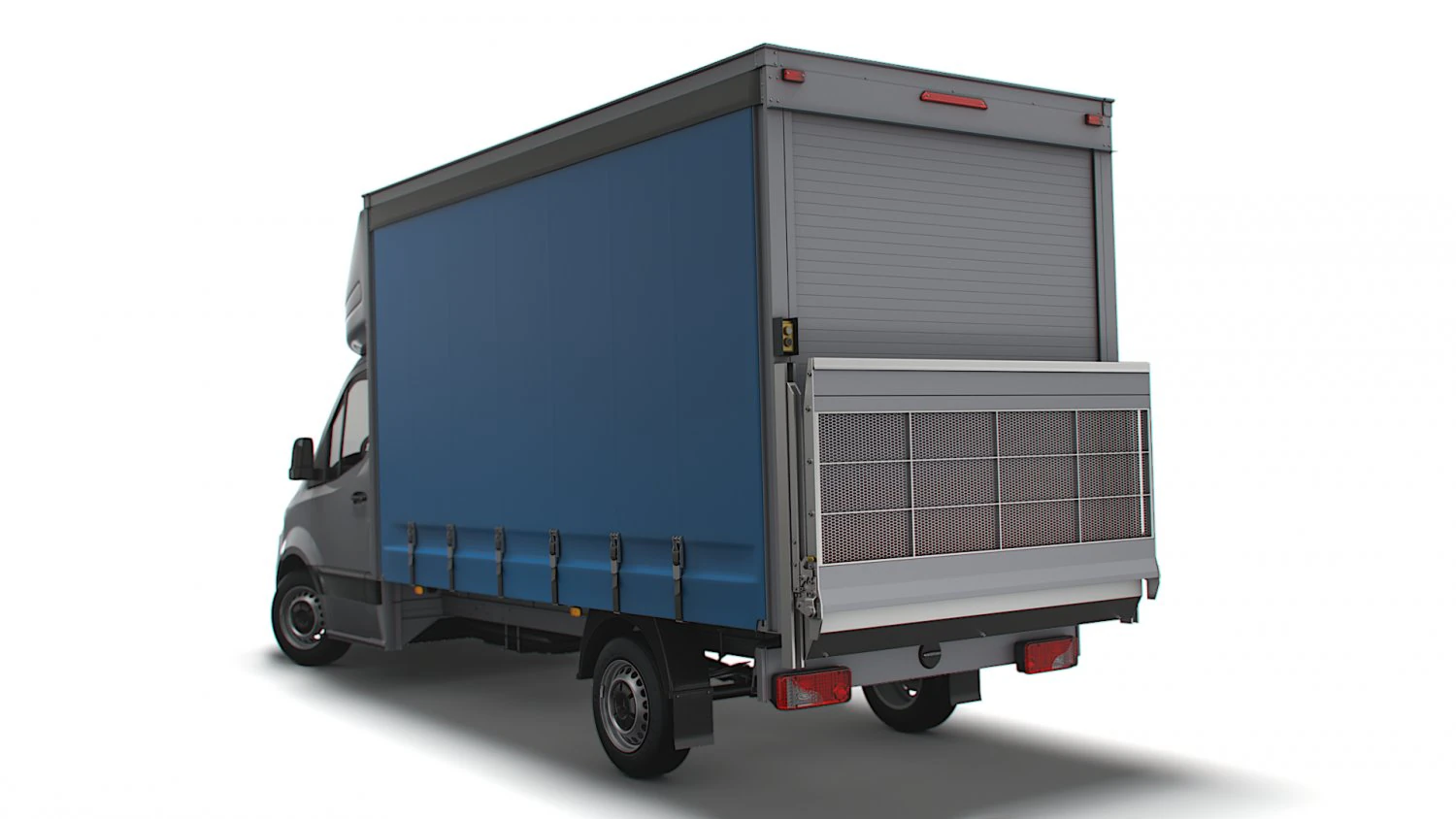 Freightliner Sprinter Luton Curtainsider Tail Lift 2023 3D Model .c4d .max .obj .3ds .fbx .stl .blend 