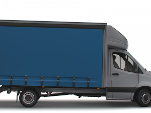 Freightliner Sprinter Luton Curtainsider Tail Lift 2023 Modelo 3D