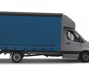 Freightliner Sprinter Luton Curtainsider Tail Lift 2023 3D Model
