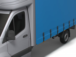 Freightliner Sprinter Luton Curtainsider Tail Lift 2023 Modelo 3D