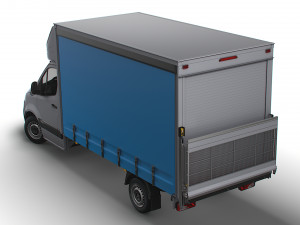 Freightliner Sprinter Luton Curtainsider Tail Lift 2023 Modelo 3D