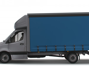 Freightliner Sprinter Luton Curtainsider Tail Lift 2023 Modelo 3D