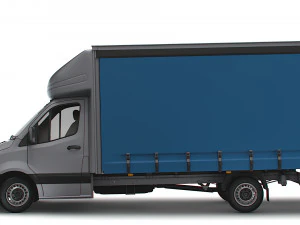 Freightliner Sprinter Luton Curtainsider Tail Lift 2023 3D Model