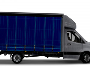 Freightliner Sprinter Luton Curtainsider Tail Lift 2023 Modelo 3D