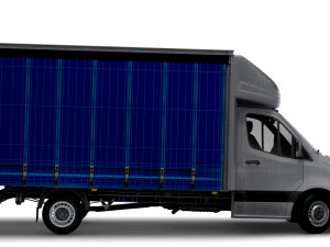 Freightliner Sprinter Luton Curtainsider Tail Lift 2023 3D Model