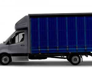 Freightliner Sprinter Luton Curtainsider Tail Lift 2023 3D Model