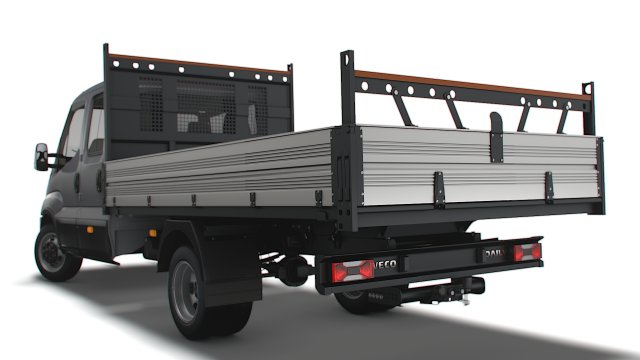 Iveco Daily Crew Cab Tipper 2023 3D Модель .c4d .max .obj .3ds .fbx .stl .blend 