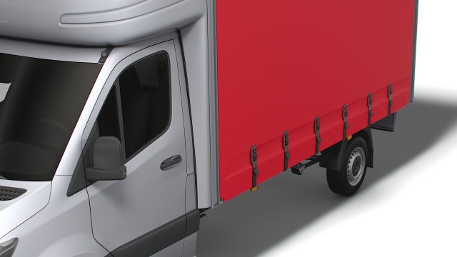 Mercedes Benz Sprinter Luton Curtainsider 2023 3D in