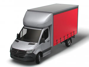Mercedes Benz Sprinter Luton Curtainsider 2023 3D Model