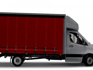 Mercedes Benz Sprinter Luton Curtainsider 2023 3D Model