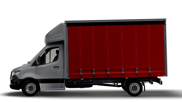 Mercedes Benz Sprinter Luton Curtainsider 2023 3D in