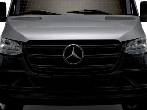 Mercedes Benz Sprinter Luton Curtainsider 2023 3D Model