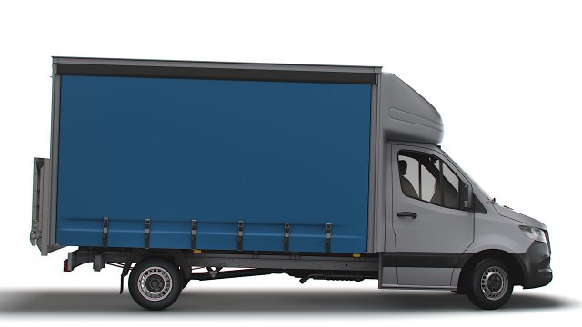 Mercedes Benz Sprinter Luton Curtainsider Tail Lift 2023 3D