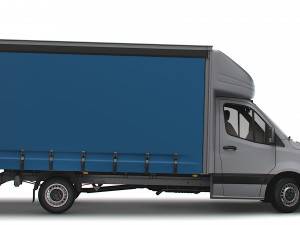 Mercedes Benz Sprinter Luton Curtainsider Tail Lift 2023 Model 3D