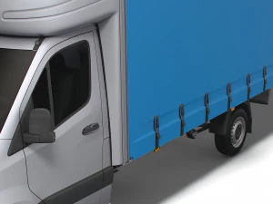 Mercedes Benz Sprinter Luton Curtainsider-Ladebordwand 2023 3D Modell