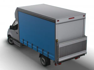 Mercedes Benz Sprinter Luton Curtainsider-Ladebordwand 2023 3D Modell