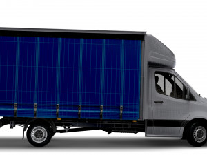 Mercedes Benz Sprinter Luton Curtainsider Tail Lift 2023 Model 3D