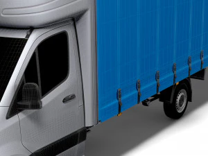 Mercedes Benz Sprinter Luton Curtainsider-Ladebordwand 2023 3D Modell