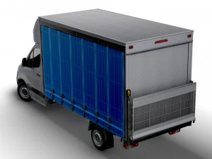 Mercedes Benz Sprinter Luton Curtainsider-Ladebordwand 2023 3D Modell