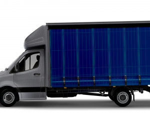 Mercedes Benz Sprinter Luton Curtainsider Tail Lift 2023 Model 3D