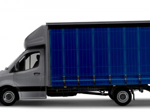 Mercedes Benz Sprinter Luton Curtainsider-Ladebordwand 2023 3D Modell