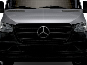 Mercedes Benz Sprinter Luton Curtainsider Tail Lift 2023 Model 3D