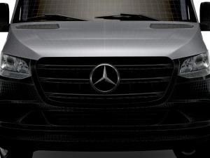 Mercedes Benz Sprinter Luton Curtainsider-Ladebordwand 2023 3D Modell