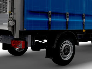 Mercedes Benz Sprinter Luton Curtainsider-Ladebordwand 2023 3D Modell
