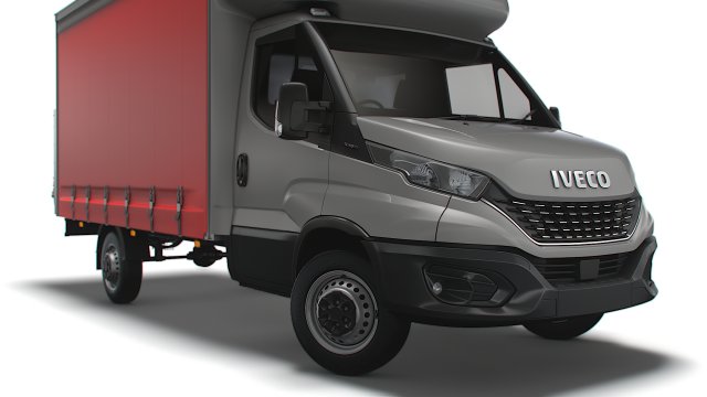 Iveco Daily Luton Curtainsider Tail Lift 2021 3D Model .c4d .max .obj .3ds .fbx .stl .blend 