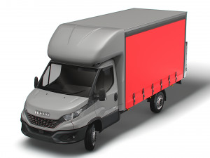 Iveco Daily Luton Curtainsider Tail Lift 2021 3D Model