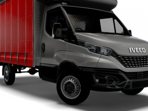 Iveco Daily Luton Curtainsider Tail Lift 2021 3D Model