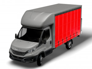 Iveco Daily Luton Curtainsider Tail Lift 2021 3D Model