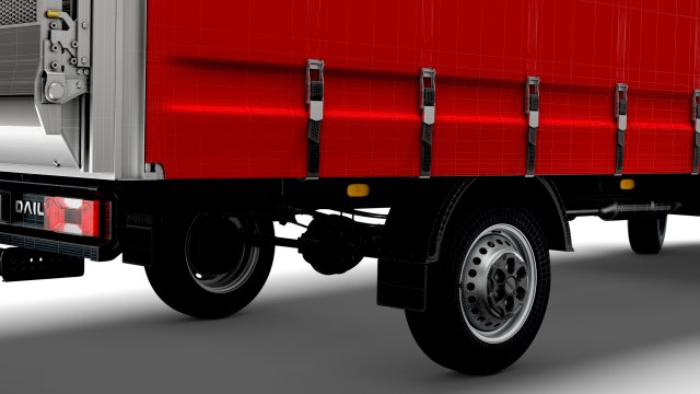 Iveco Daily Luton Curtainsider Tail Lift 2021 3D Модель In.