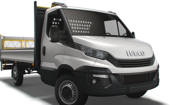 Iveco Daily Dropside Tail Lift 2018 3D Model .c4d .max .obj .3ds .fbx .stl .blend 