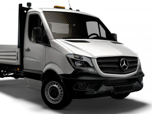 Mercedes Benz Sprinter laadklep met open laadbak 2018 3D Model