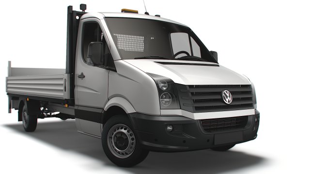 Volkswagen Crafter Dropside Tail Lift 2016 Model 3D .c4d .max .obj .3ds .fbx .stl .blend 