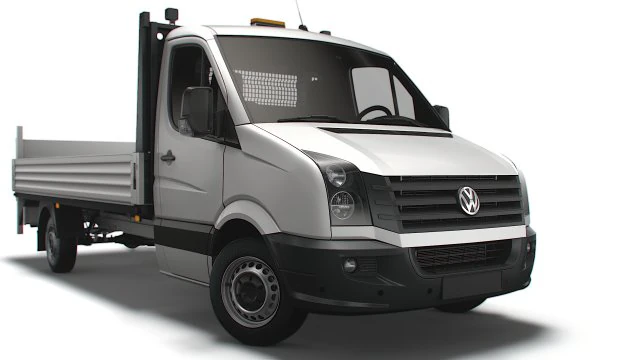 Volkswagen Crafter бортовой гидроборт 2016 3D Модель .c4d .max .obj .3ds .fbx .stl .blend 