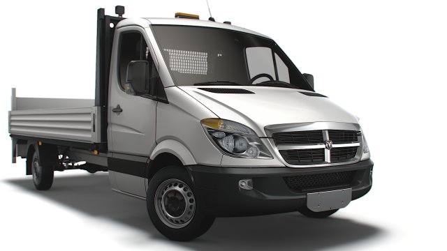 Dodge Sprinter Dropside Tail Lift 2009 3D Model .c4d .max .obj .3ds .fbx .stl .blend 