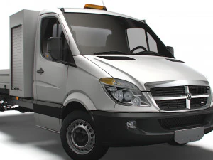Dodge Sprinter Cabina simple volquete Toolpod 2009 Modelo 3D