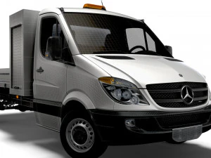 Mercedes Benz Sprinter Single Cab Tipper Toolpod 2008 3D Model