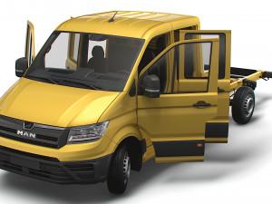 MAN TGE Chassis DoubleCab L3 HQInterior 2023 3D Model