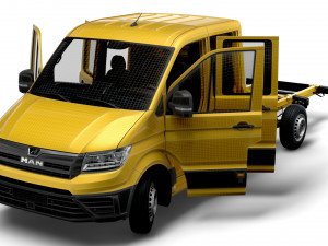 MAN TGE Chassis DoubleCab L3 HQInterior 2023 3D Model