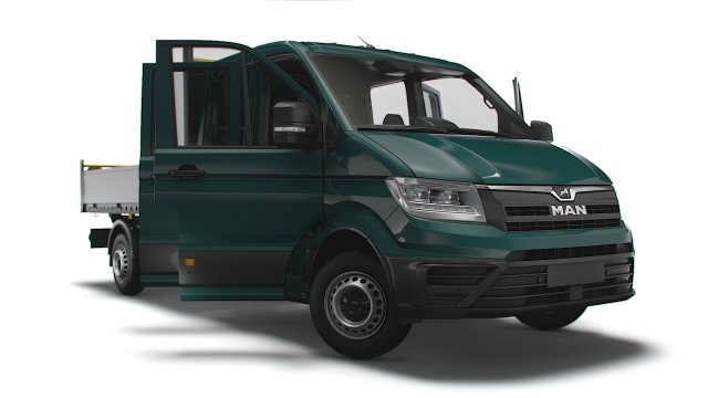 MAN TGE Double Cab Tipper HQ Interior 2023 3D 모델 .c4d .max .obj .3ds .fbx .stl .blend 