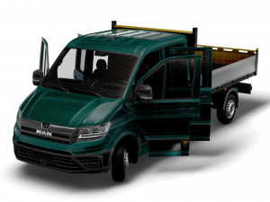 MAN TGE Double Cab Tipper HQ Interior 2023 3D 모델
