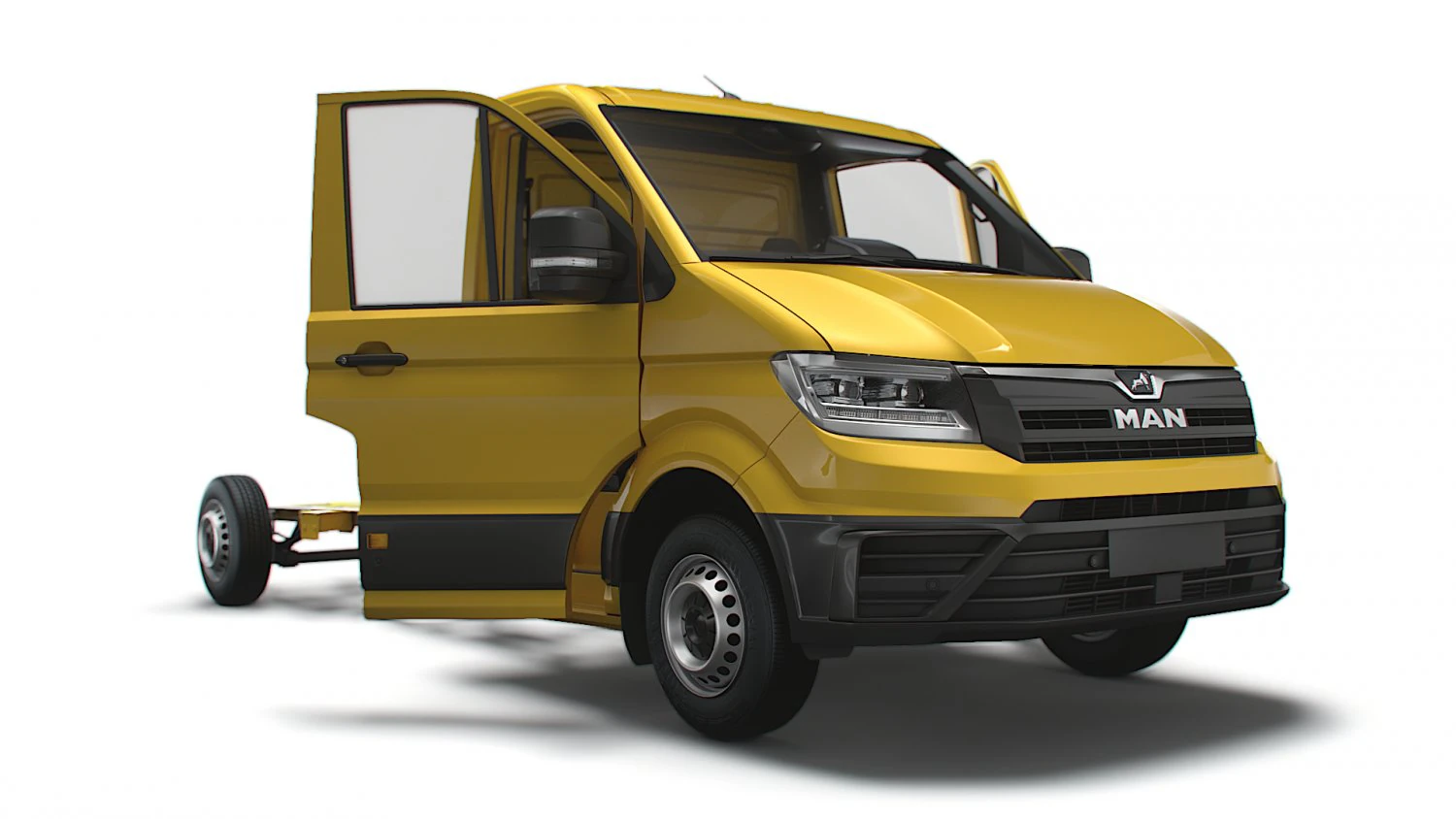 MAN TGE Flat frame chassis HQ Interior 2023 3D Model .c4d .max .obj .3ds .fbx .stl .blend 
